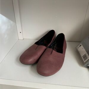 Born authentic leather oxblood red slip on flats ballet lightweight shoes